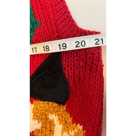 Vintage The Villager Women’s Large Red Christmas Yuletide Bell Ugly Vest Jacket - Picture 8 of 10